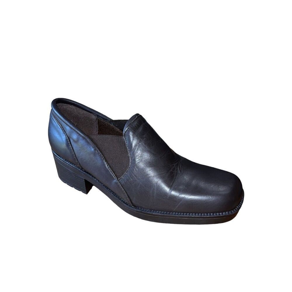 Sporto Dark Brown Leather Slip On Square Toe Slip Ons Womens Size 10 NWOB